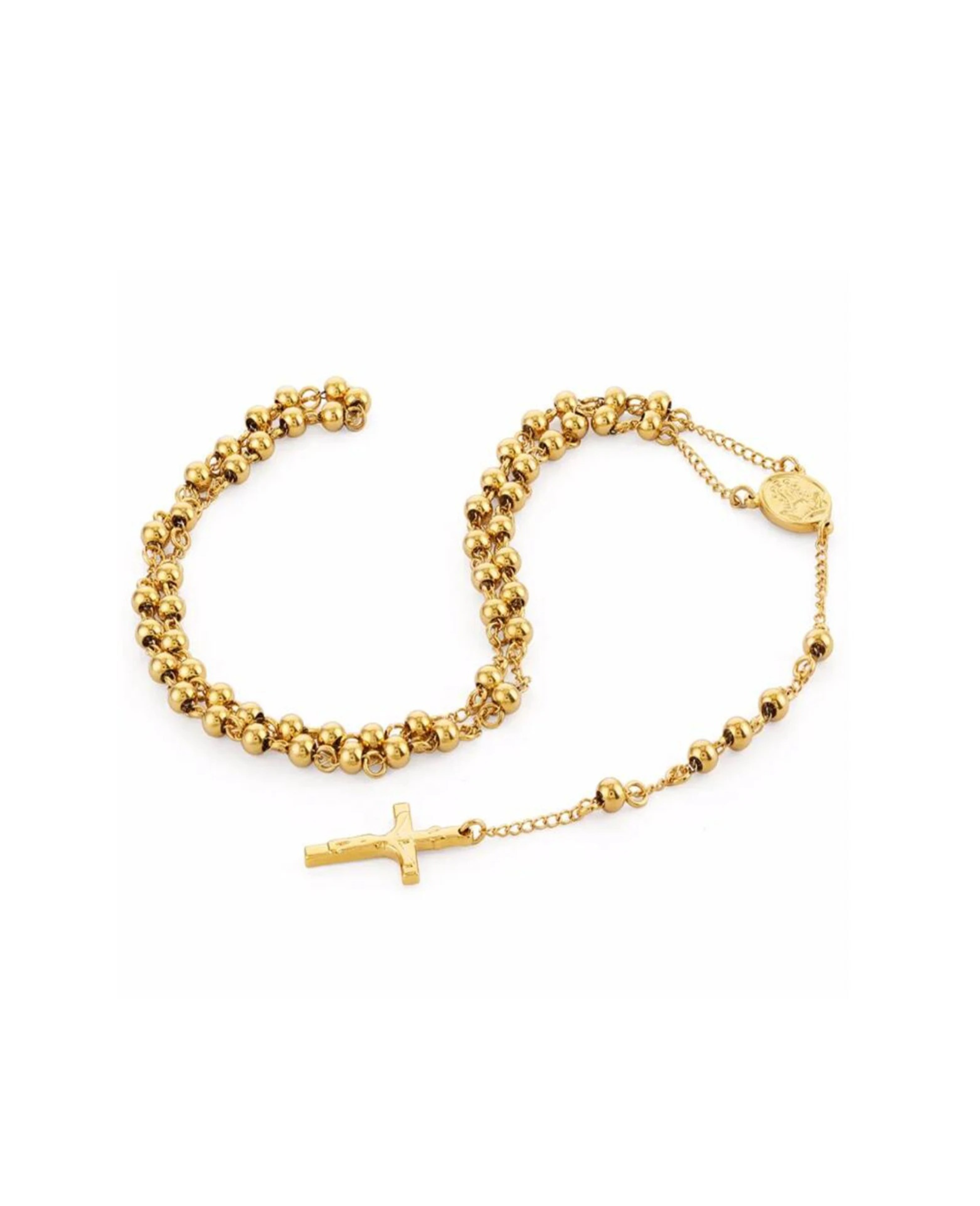 Colar Terço Dourado Fé Eterna 60cm