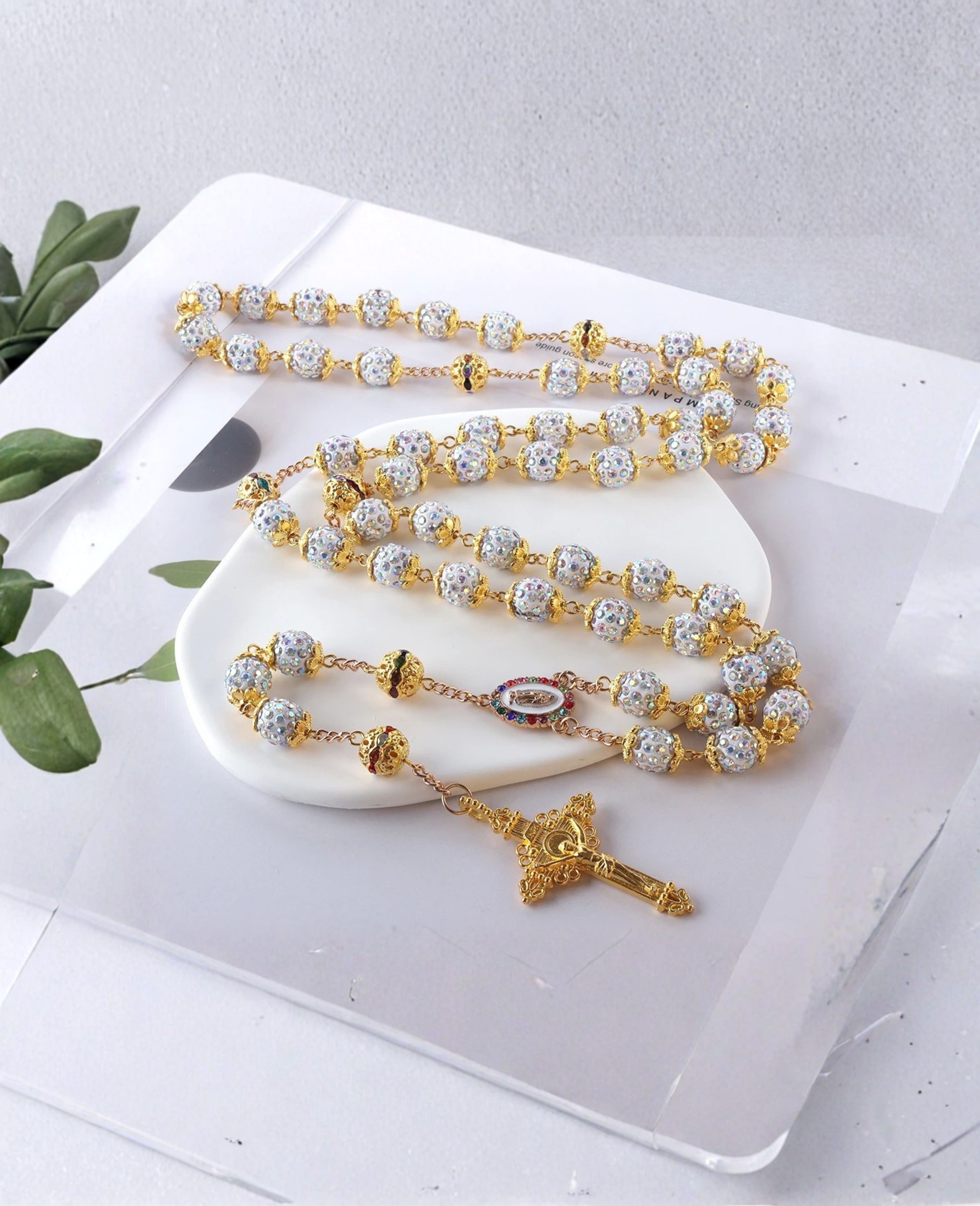 Terço Luxo Cravejado Nossa Senhora