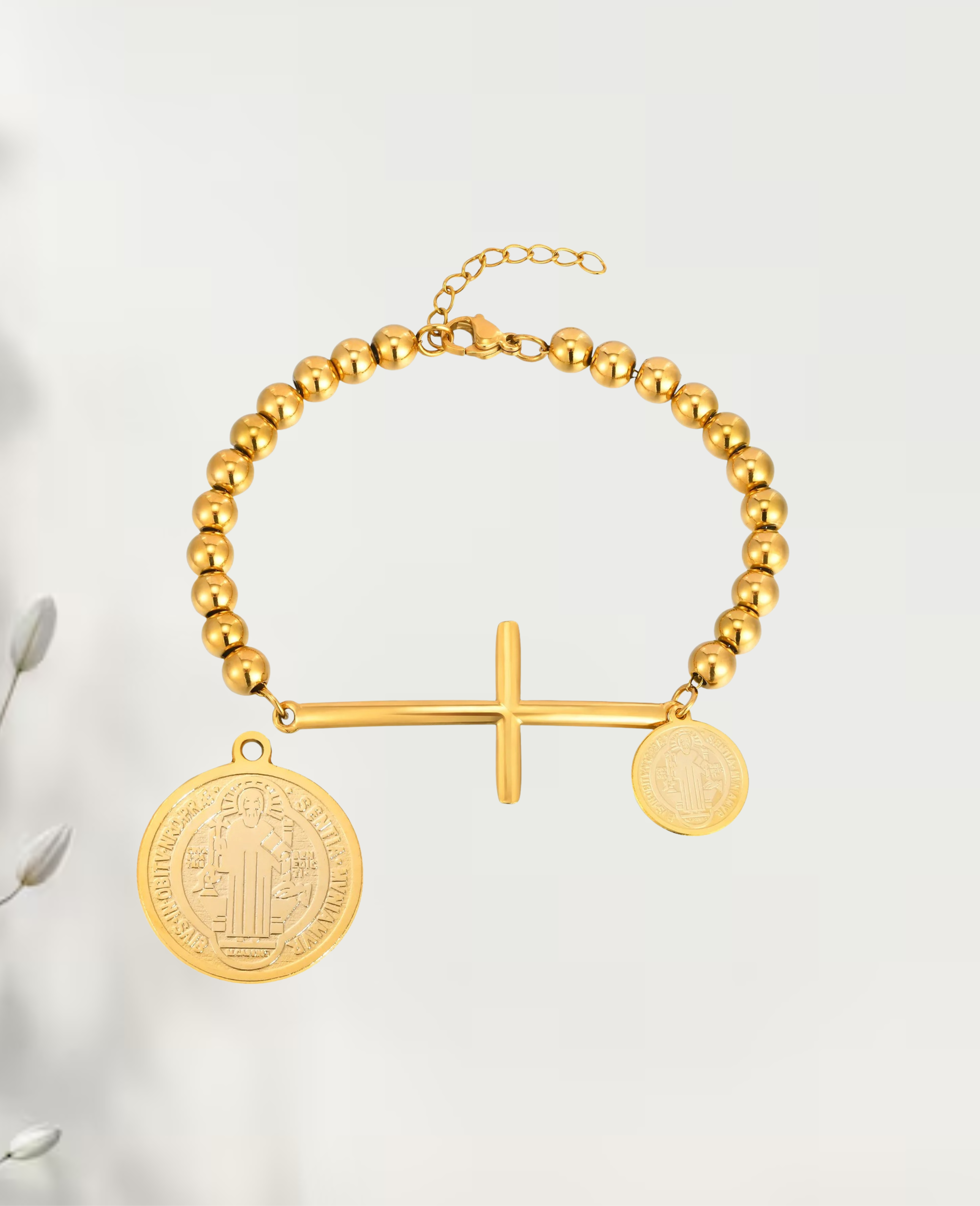 Pulseira São Bento Luxo com Cruz