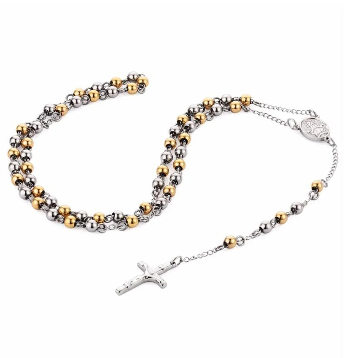 Colar Terço Dourado Fé Eterna 60cm