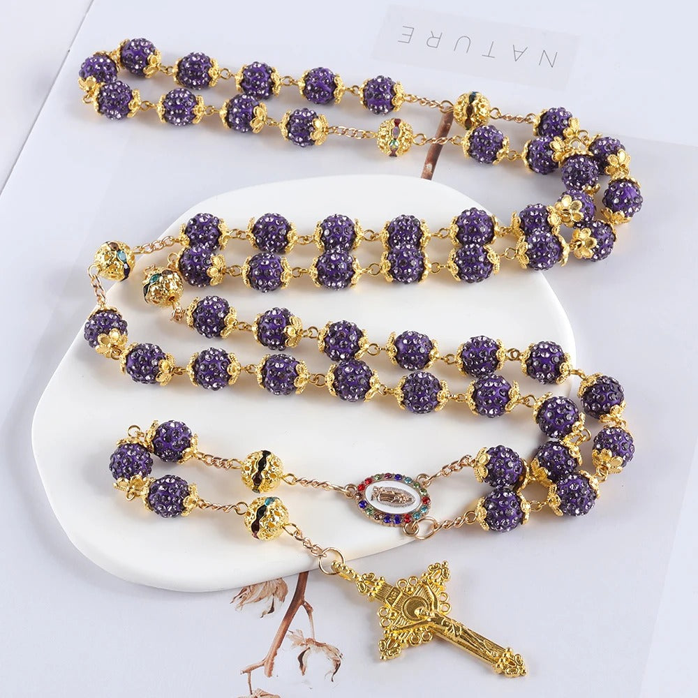 Terço Luxo Cravejado Nossa Senhora