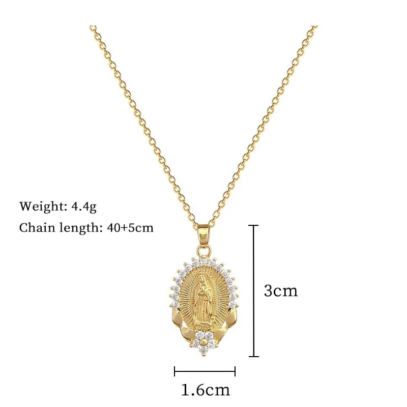 Colar Medalha Nossa Senhora Brilho Divino 45CM