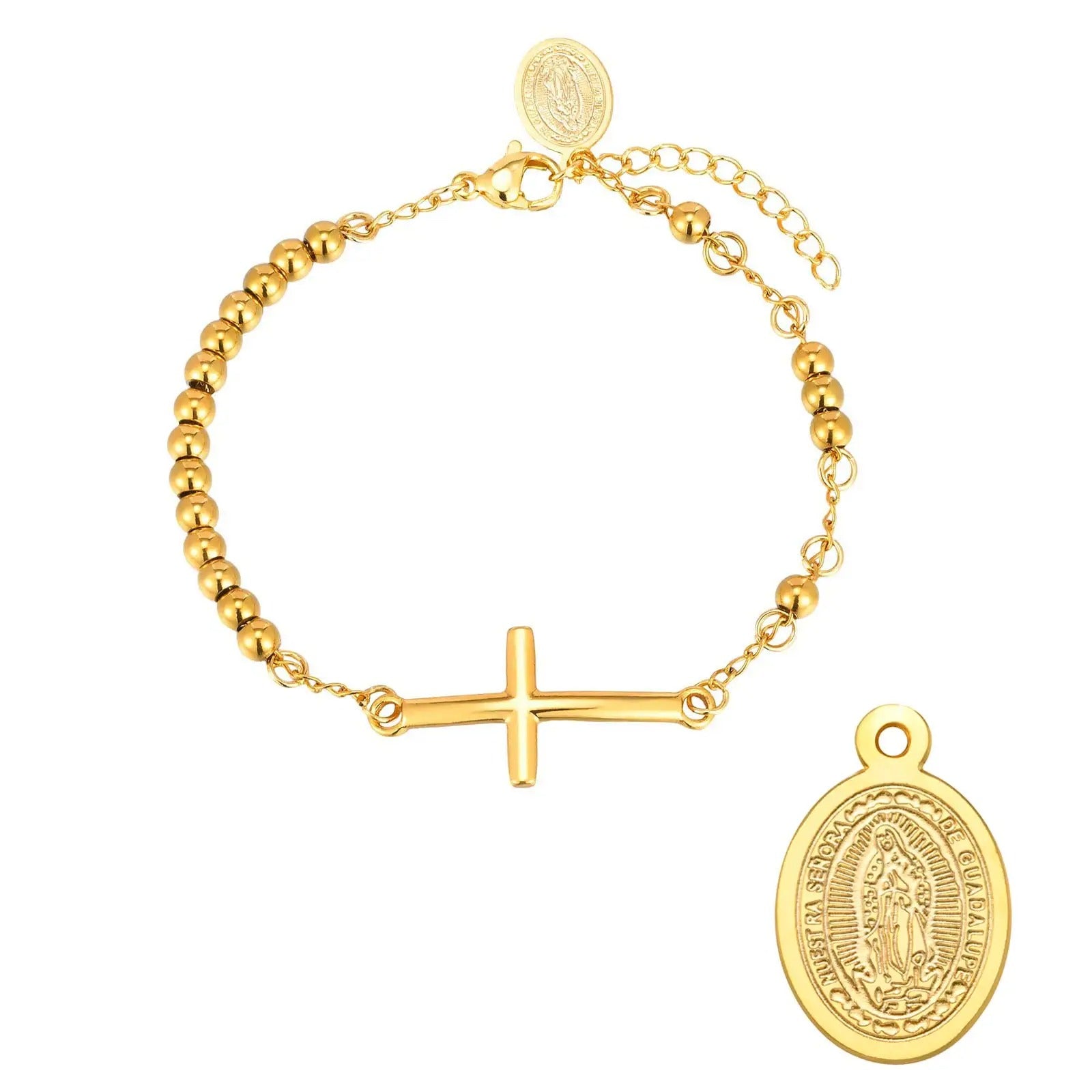 Pulseira Fé Dourada com Medalhinha