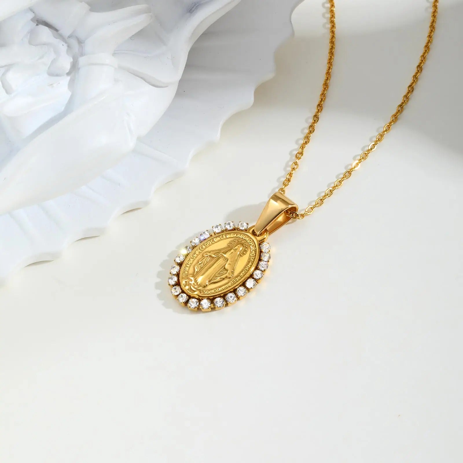 Escapulário Nossa Senhora Cravejado Luxo 40-45CM