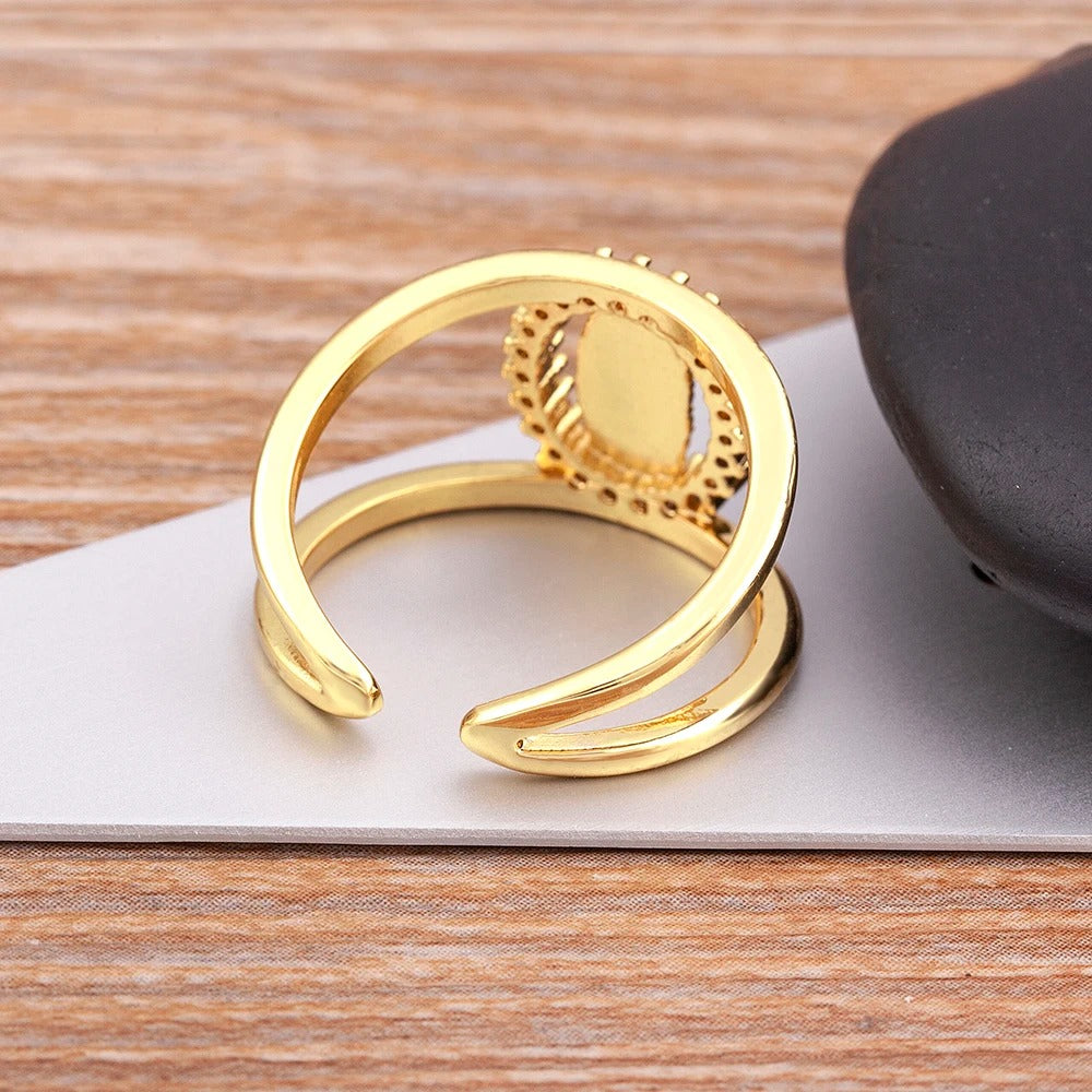 Anel Medalha Sagrada Ajustável Gold