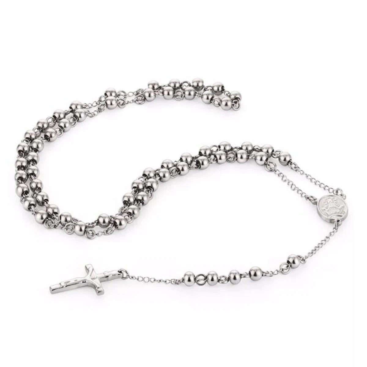 Colar Terço Dourado Fé Eterna  60cm