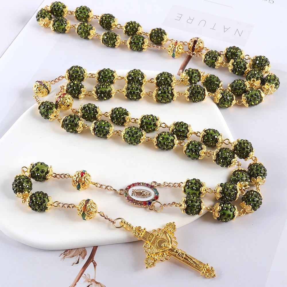 Terço Luxo Cravejado Nossa Senhora